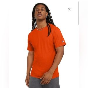 Pre-Loved Men’s Orange Classic Tee, Embroidered C Logo - Champion